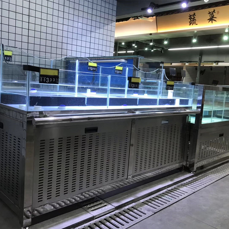 厂家直销商用海鲜鱼缸生鲜超市精品鱼缸酒店也可用永辉款定制