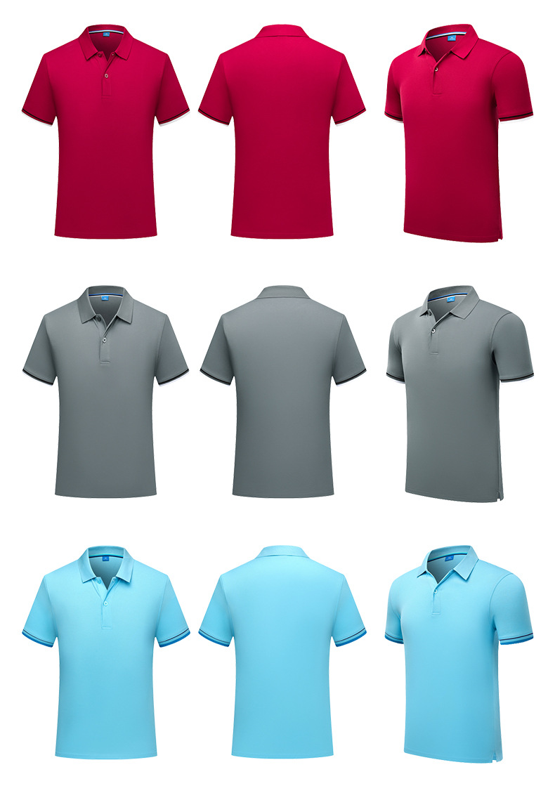 新款200g纯棉双面领polo衫 定制短袖男女装工作服文化衫印制logo