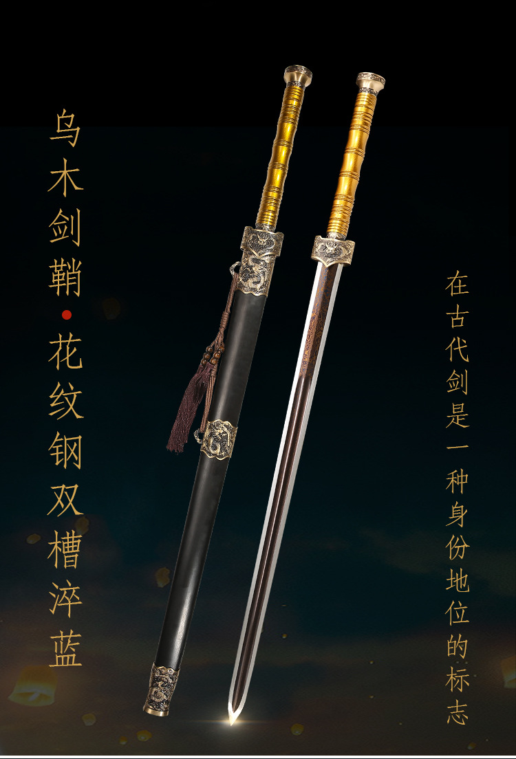 龙泉秦秋宝剑钢柄剑练臂六斤重剑收藏送礼冷兵器一体锻打 未开刃