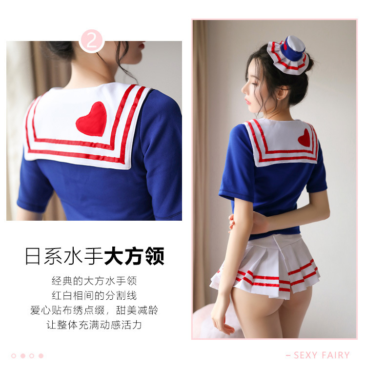 日系水手制服 情趣内衣诱惑超短百褶裙性感学生服角色扮演套装