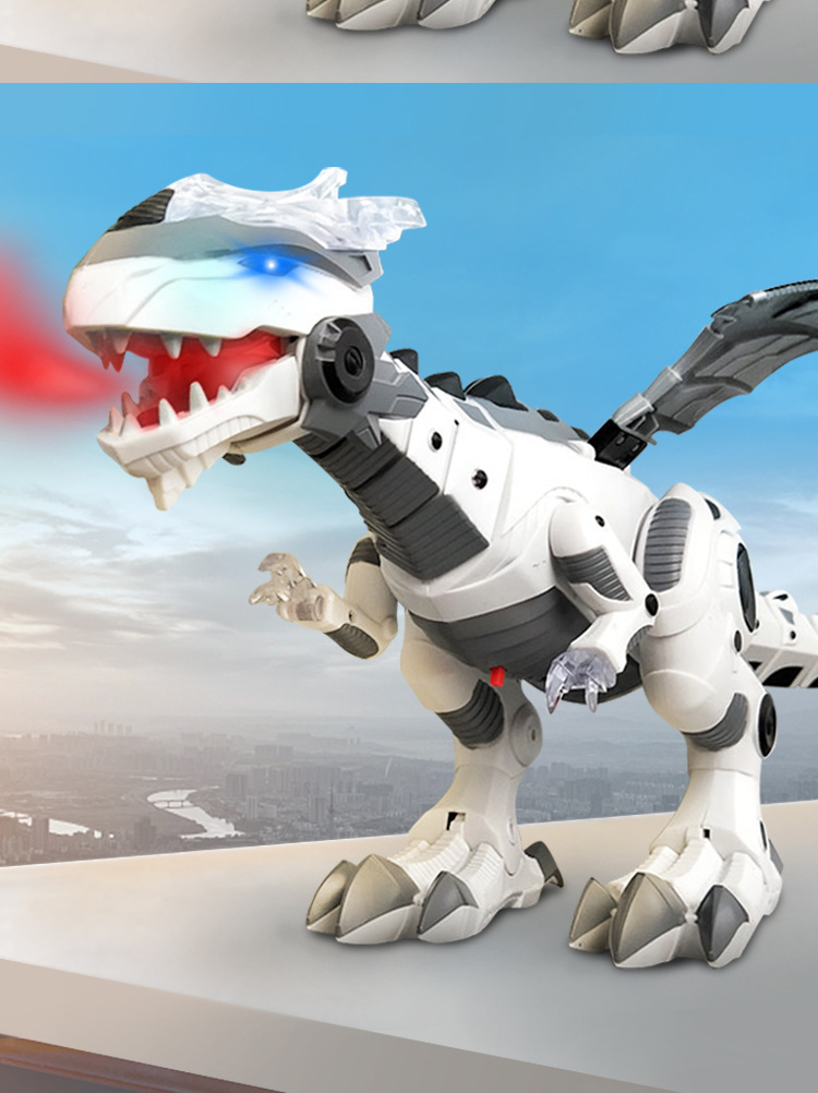 超大儿童恐龙玩具电动仿真会走路大号霸王龙机械喷雾恐龙男孩玩具