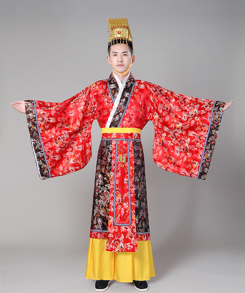 南水岸唐朝皇帝服装古装秦朝汉武帝古代龙袍太子男士古装演出戏服