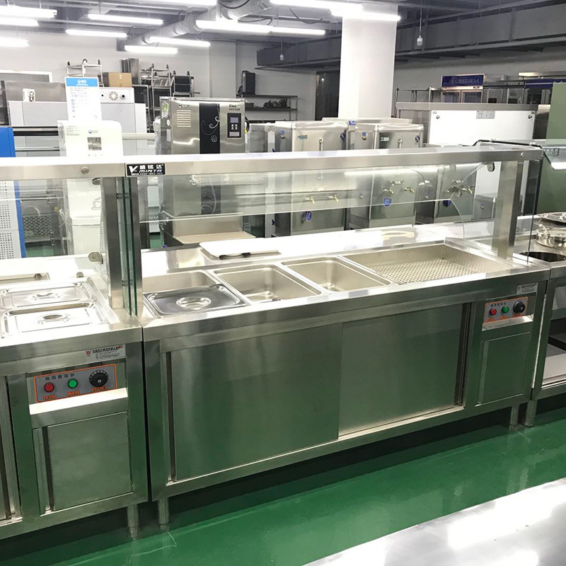 定制保温售饭台厨房明档保温设备小碗菜台异型保温菜台