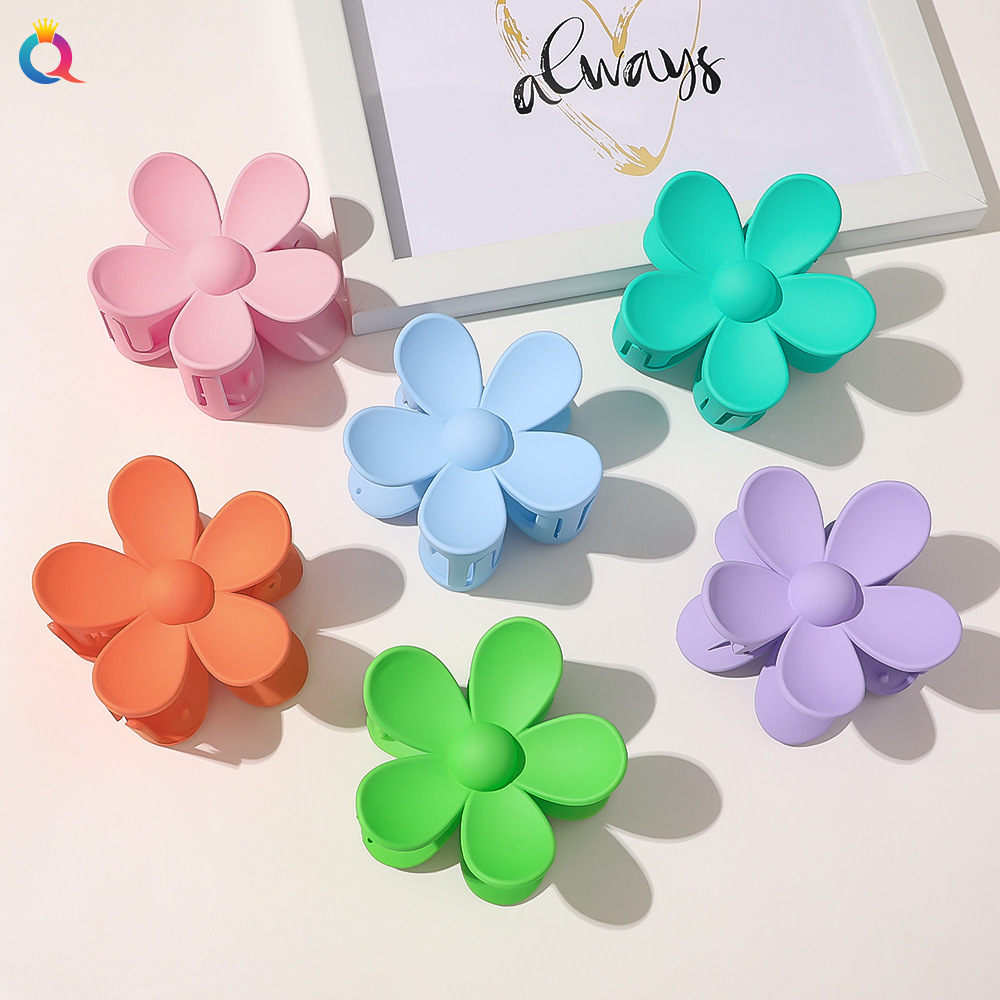 Qiyue Spring and Summer Candy Color Grip Sweet Flowers Grip Hairpin Wholesale Fresh Hair Claw Updo Hair Clip Hair Accessories