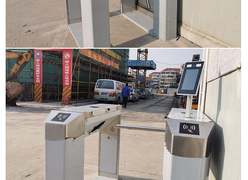 桥式工地三辊闸斜角人行通道闸机实名小区门禁系统人脸识别通道闸