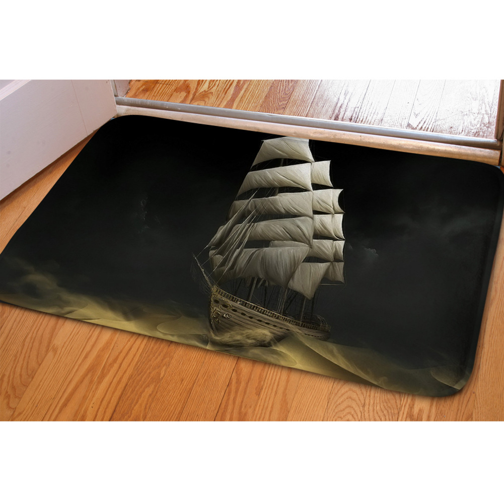 毛绒地毯脚垫大帆船航海定制毛绒地垫地毯入户门垫浴室防滑垫