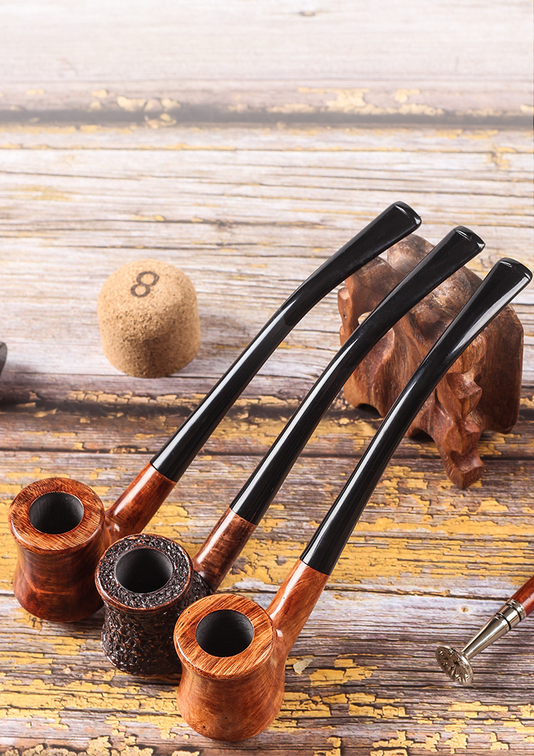 烟斗老式便携正品石楠木烟斗男士实木弯式可过滤烟斗旱烟斗配件