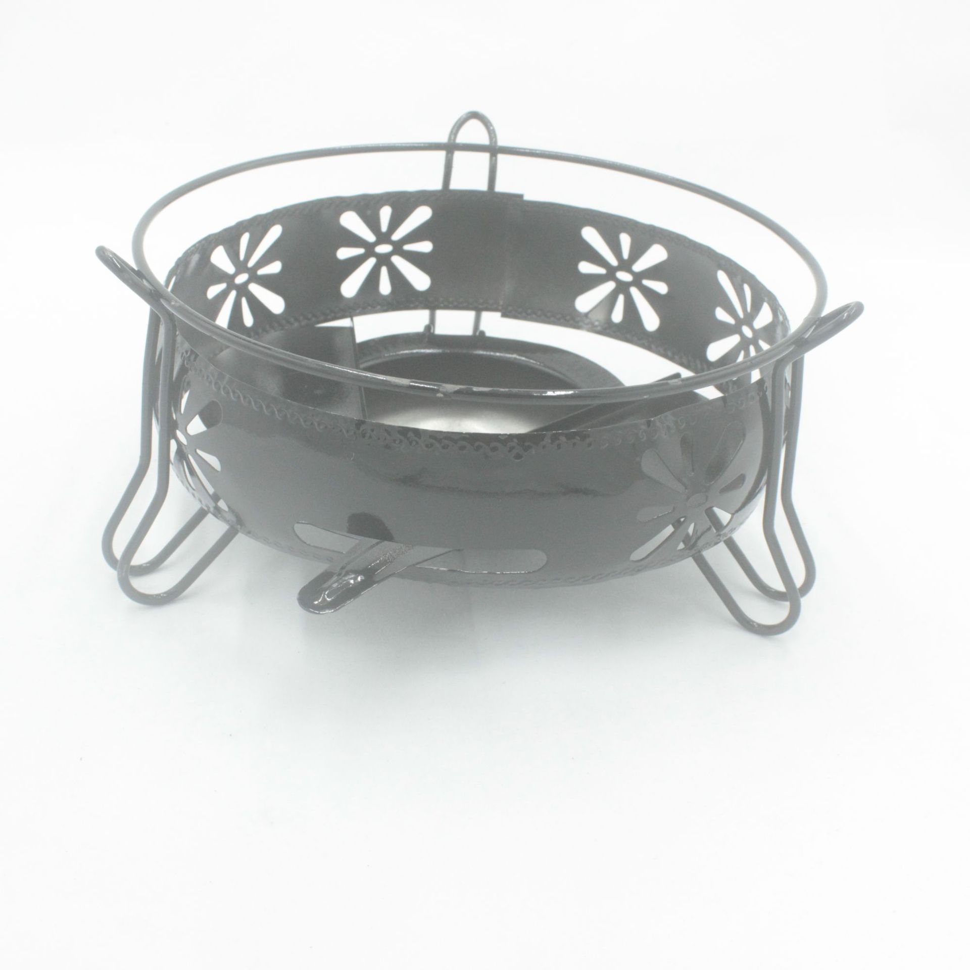 户外野营便携式酒精炉黑色简易炉酒精锅小火锅铁艺炉小干锅炉子