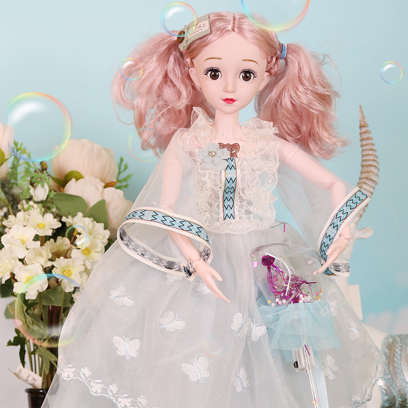 缪莉单个仿真女孩洋娃娃魔法公主会眨眼儿童玩具生日礼物60cm