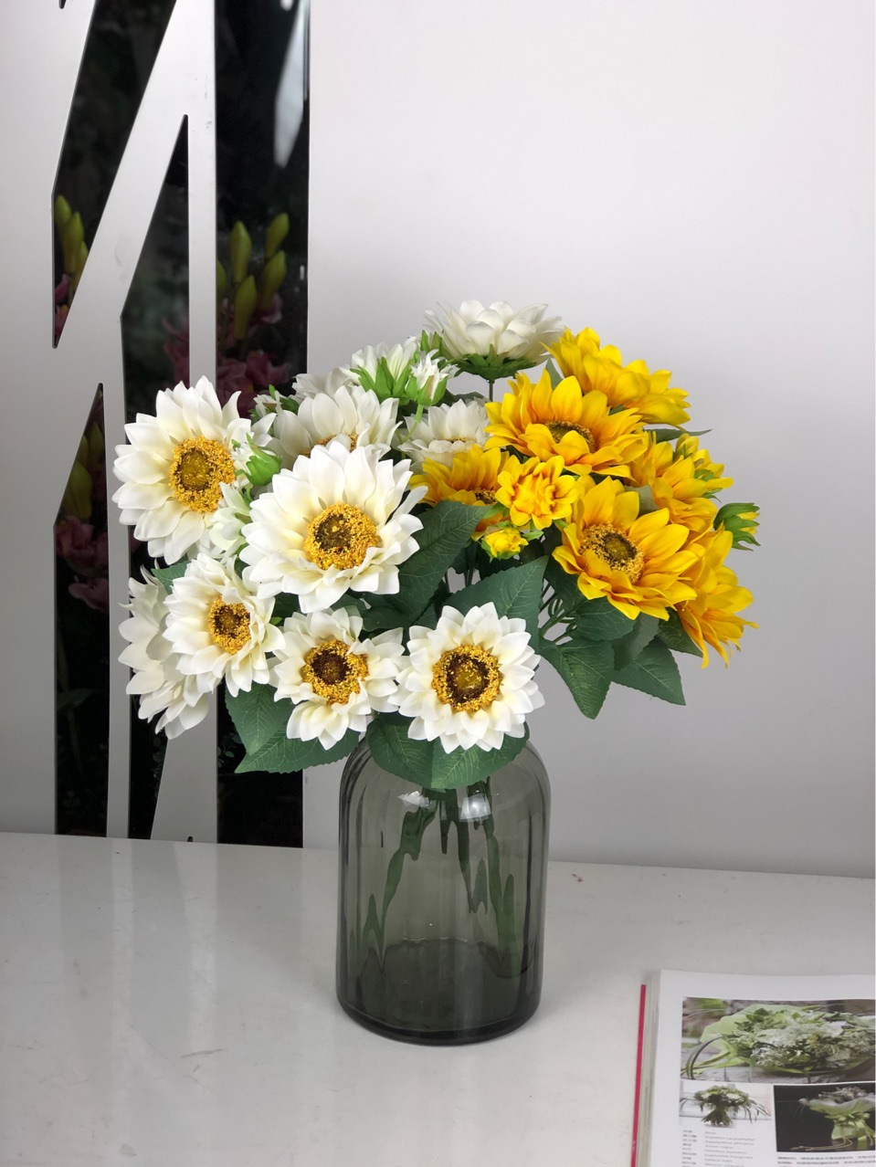 向日葵 人造花 室内装饰品 仿真植物 婚庆布置绢花 小额批发