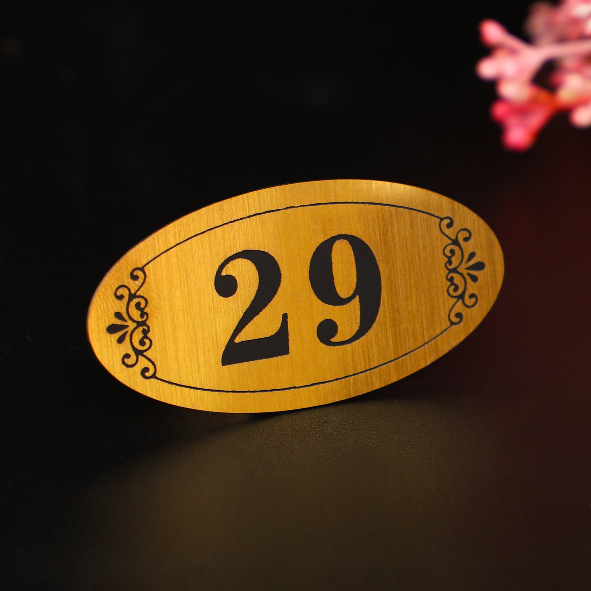 钛金凹字门牌号可定制腐蚀底小区住户牌电镀金色个性门牌字号定做-阿