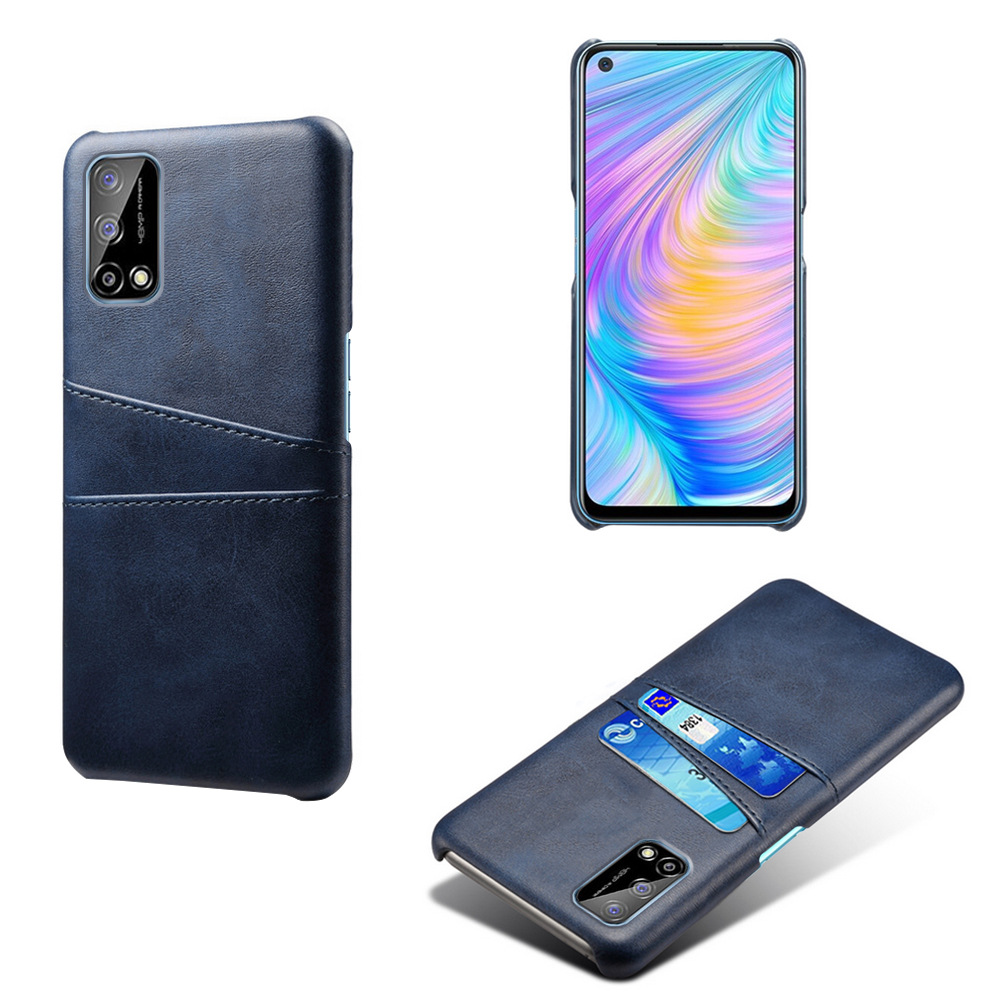 厂家直销适用oppo realme q2手机壳小牛纹双插卡皮套防摔保护套
