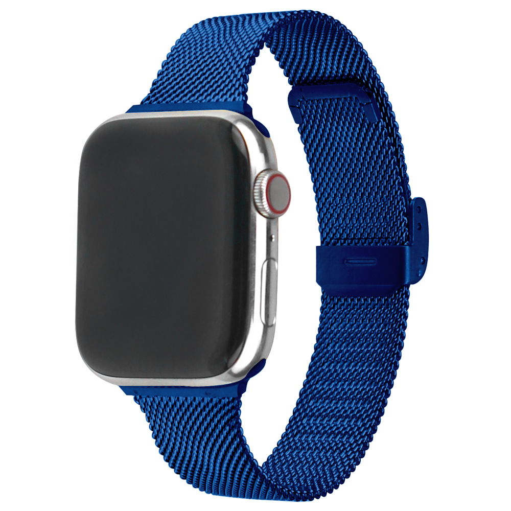 适用苹果手表表带米兰尼斯小蛮腰卡扣缩小款不锈钢表带iwatch2345