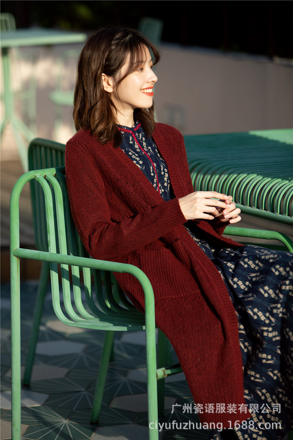 瓷语女装2020秋冬新款棉麻连衣裙国风刺绣印花裙子厂家直供