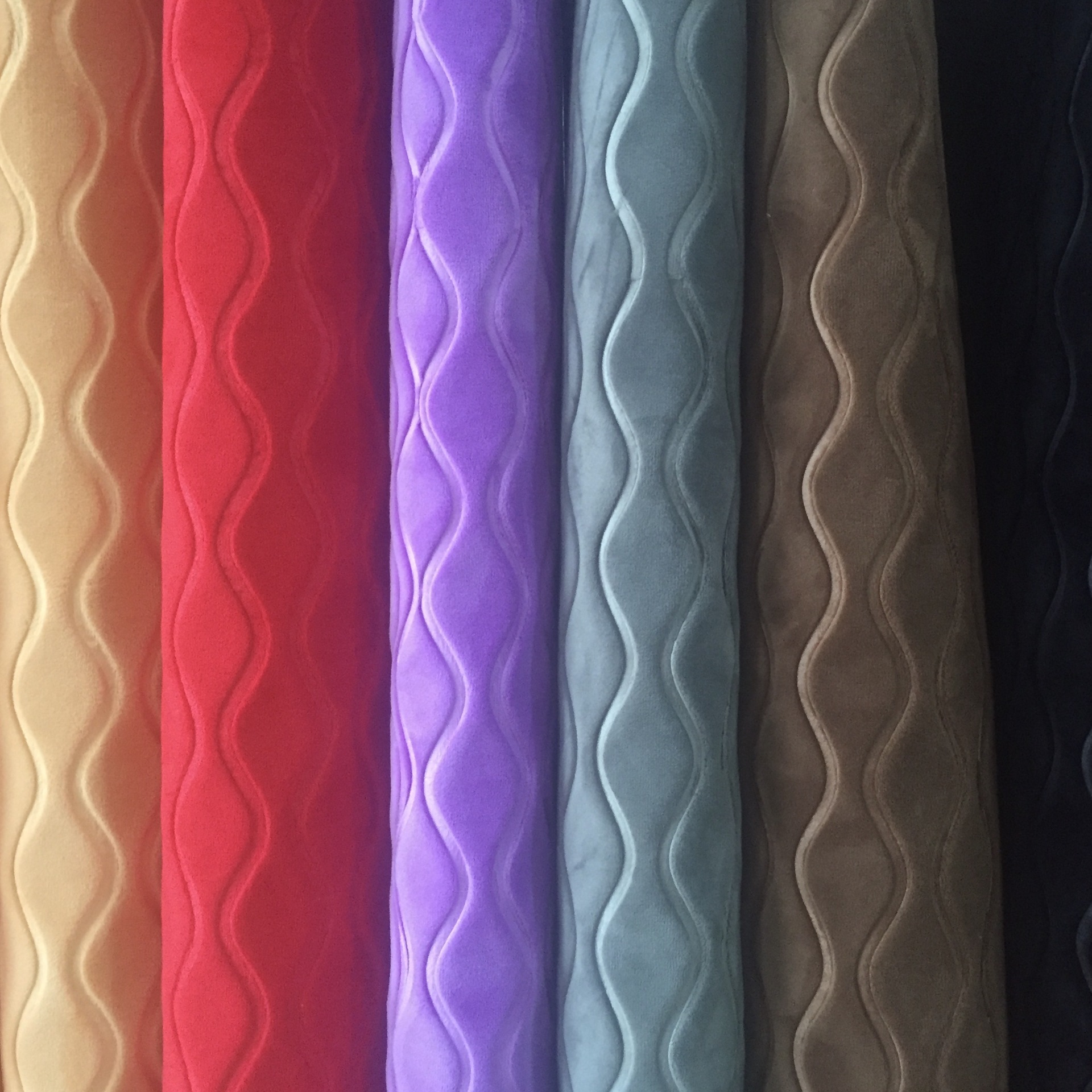 现货氨纶超柔四面弹3d压花汽车把套面料