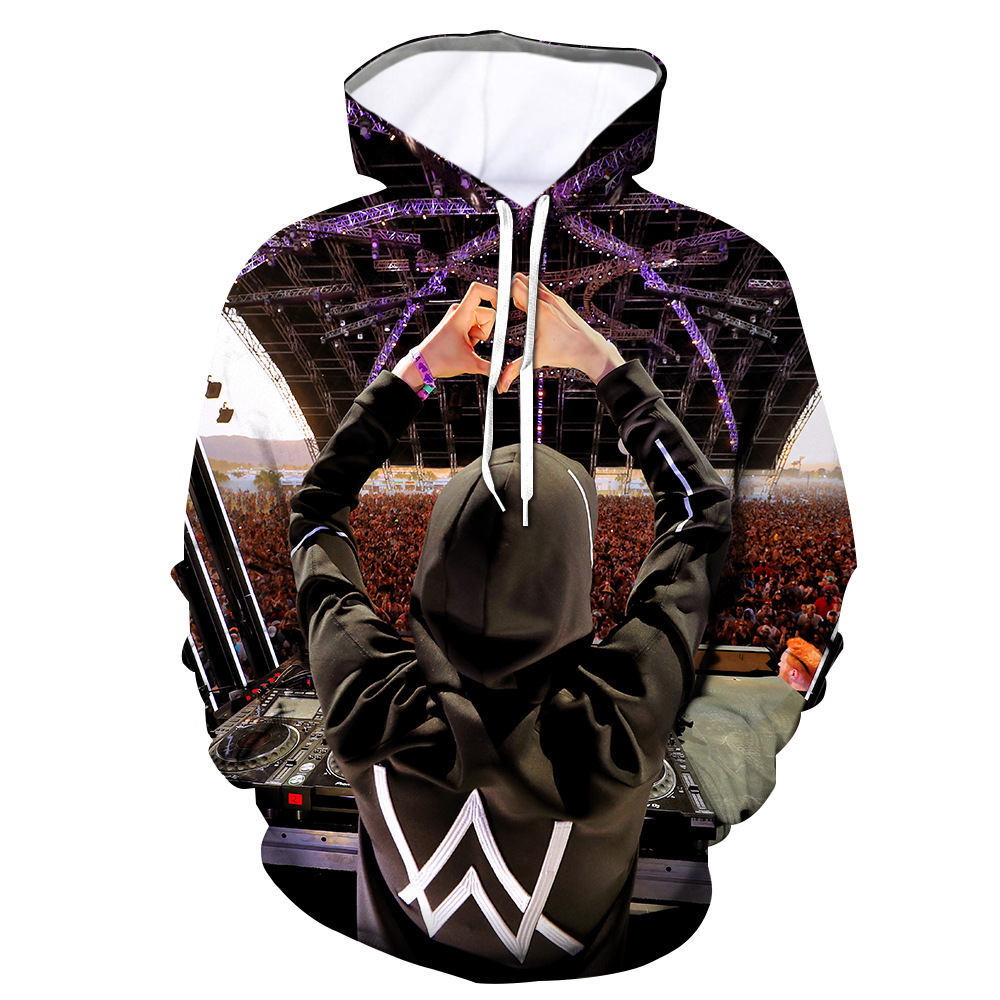 艾伦沃克新款alan walker挪威dj明星周边潮流男女休闲印花连帽衫