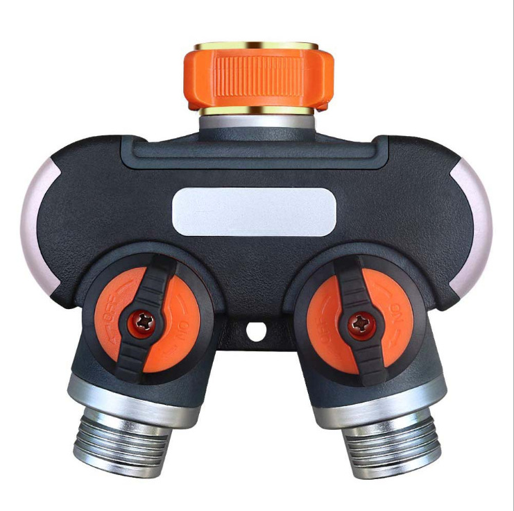 新款花园浇花一通二水龙头分水器 亚马逊热销园林浇水阀门分流器
