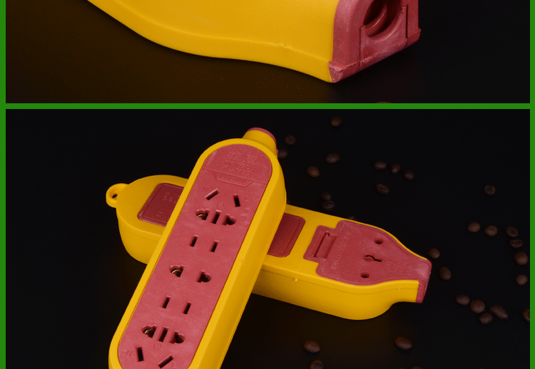 雄鹿无线地拖电源插座 包胶抗摔抗压工程工地插排拖线板16a大功率