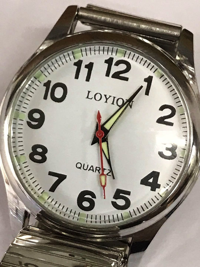 阿拉伯数字大盘老人情侣大表盘清晰弹力带2035机芯表