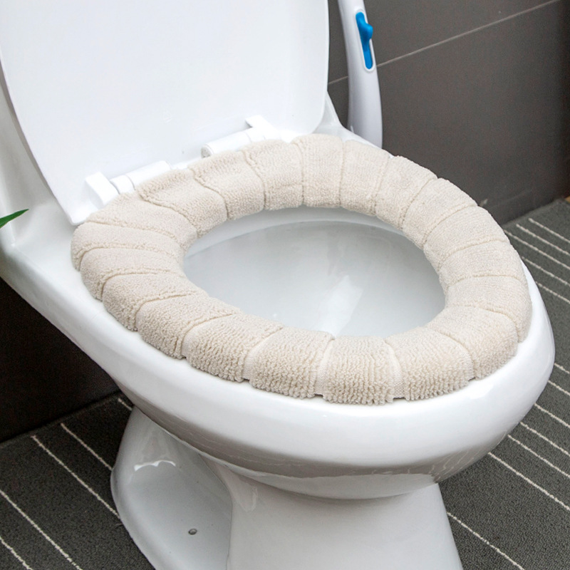 Nordic Pumpkin Plain Toilet Mat Acrylic O-Type Toilet Seat Four Seasons Universal Washable Toilet Bowl Sets