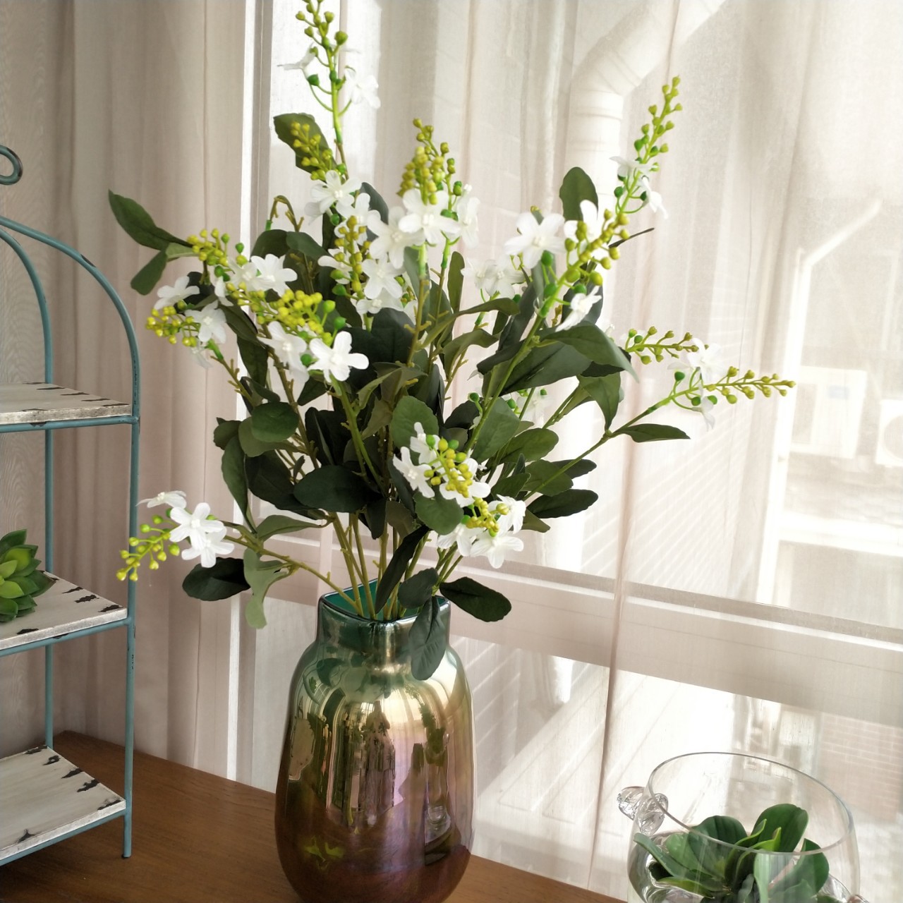 仿真8头夜来香 家居客厅样板间会所服饰店装饰 婚庆拍照道具假花