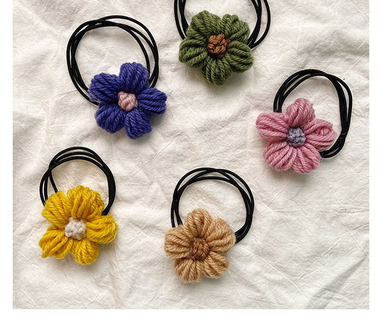 花朵毛线针织发圈头绳韩版手工可爱韩国皮筋女生发绳甜美小饰品