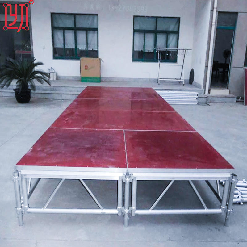 批发2021秋铝合金快装舞台幼儿园舞台架钢铁折叠升降舞台室内t台供应