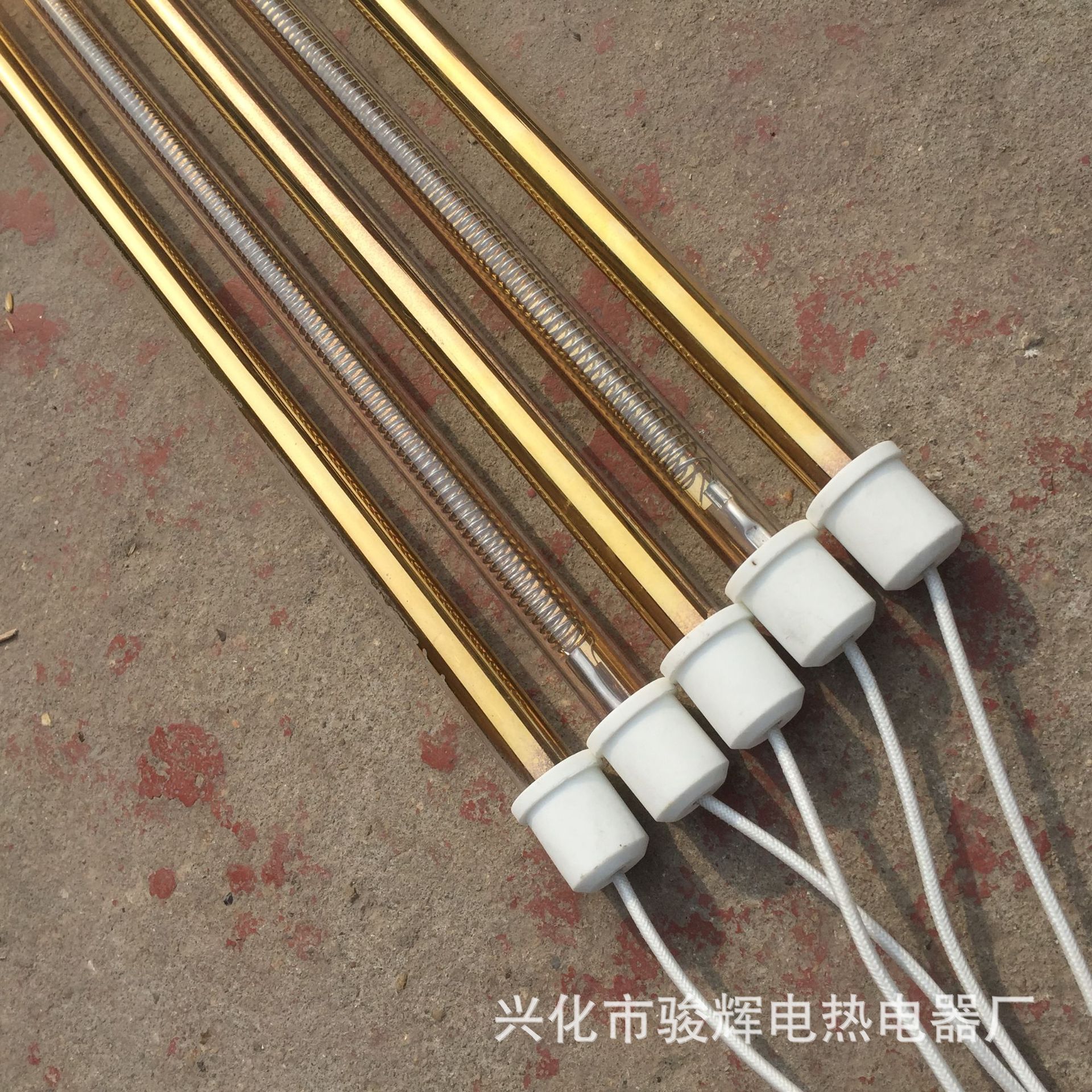 耐高温石英半镀金辐射电加热管 单孔镀金电加热管 石英管工厂包邮