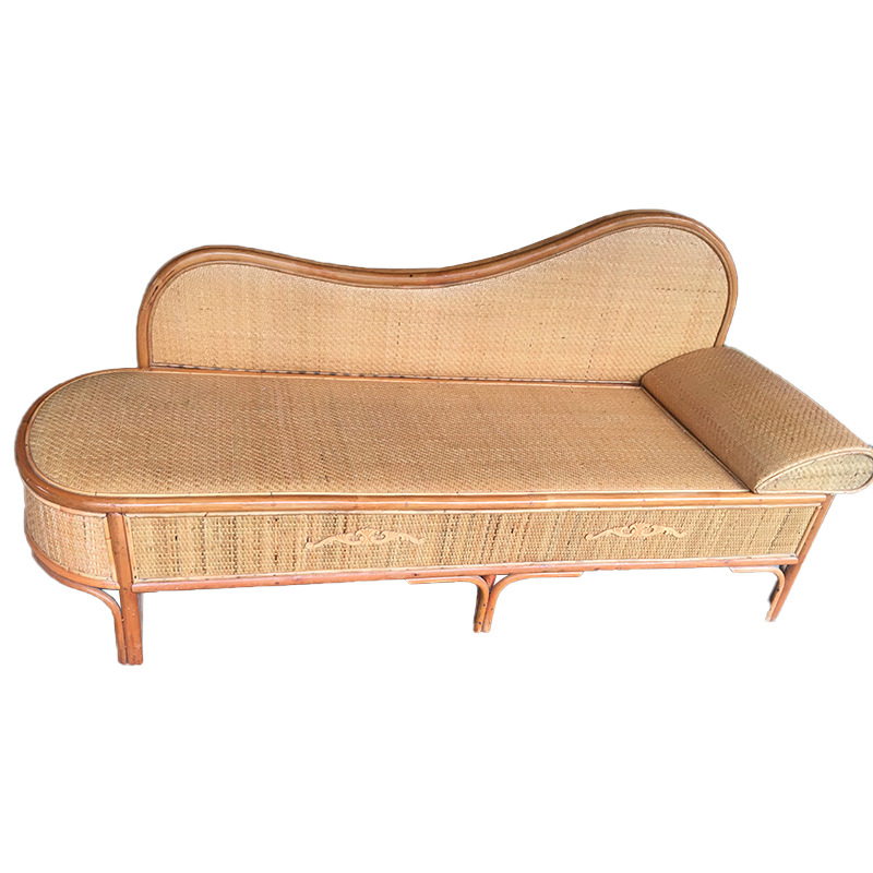 中欧式手工艺品贵妃床凳木沙发上班族老人成人休闲真藤编午睡躺椅