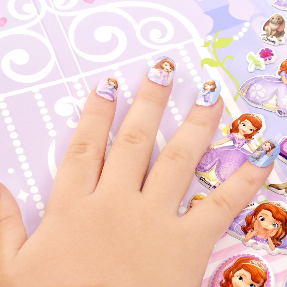 儿童指甲贴女宝宝环保幼儿美甲3d贴纸防水爱莎公主假指甲贴片