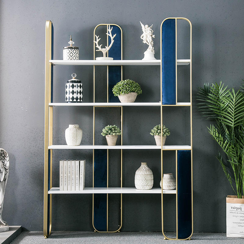 客厅书架北欧装饰架陈列展示置物架金属落地书柜隔断创意艺术
