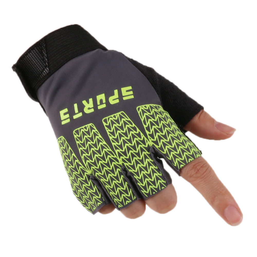 新款儿童户外轮滑半指手套骑行防晒印花健身多色耐磨防滑运动手套