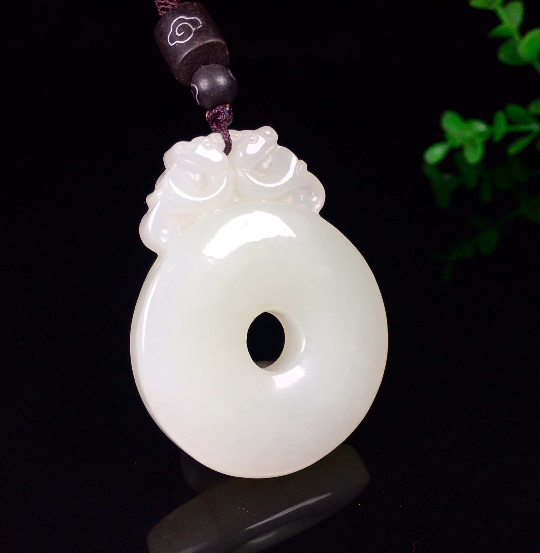 仿古平安扣玉坠 和田玉双龙护主平安扣吊坠 玉石平安挂坠男女项链