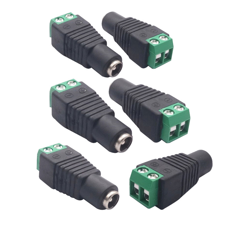 dc头5521转接头接线绿色端子 2p端子 dc5.5*2.1母头 dc母座 端头