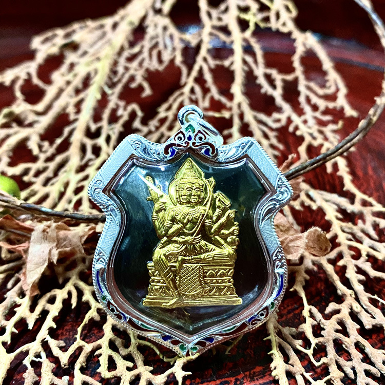 舍玛商贸2561龙婆禅南大师金四面含多款壳及d卡真品包邮泰国佛牌