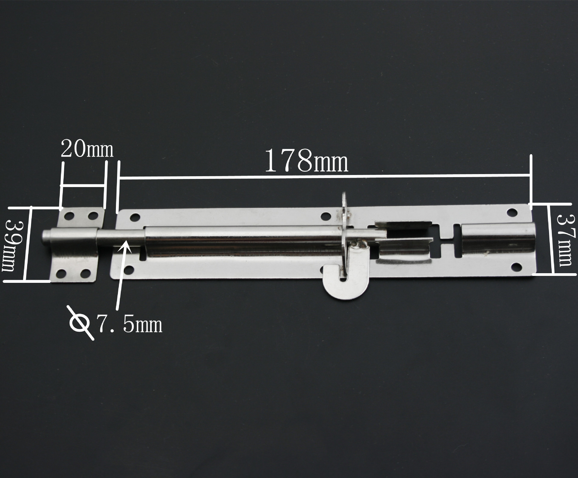 8寸不锈钢插销防盗木门加厚门栓门锁门窗配件搭扣老式明装免打孔