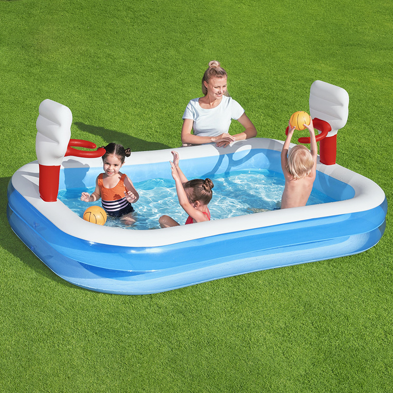 跨境bestway家庭游泳池充气洗澡戏水池儿童篮球玩具海洋球池54122