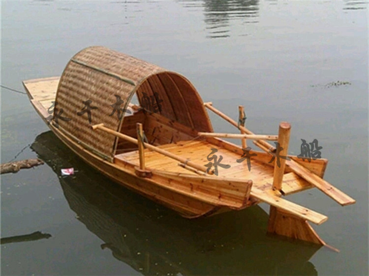 仿古乌篷船 木船渔船 公园观光游船 景观装饰道具花船 手划摇橹船