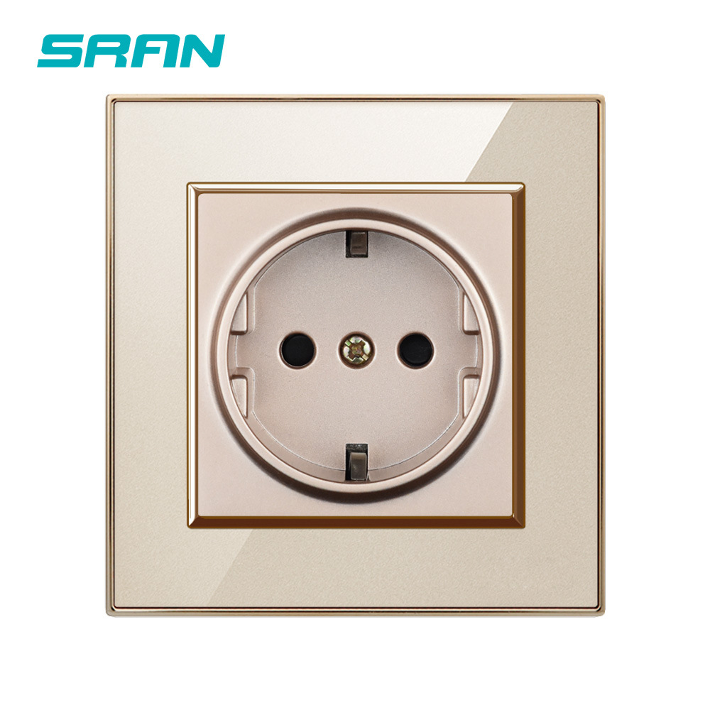 欧洲86德标德式插座暗装 16a欧规欧标电源墙壁插座亚克力面板厂家