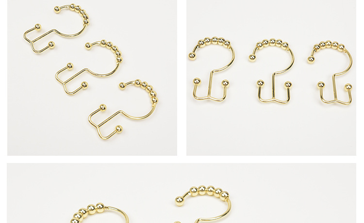 不锈钢浴帘双钩 山字钩浴帘挂钩窗帘挂钩8珠山字双钩散装