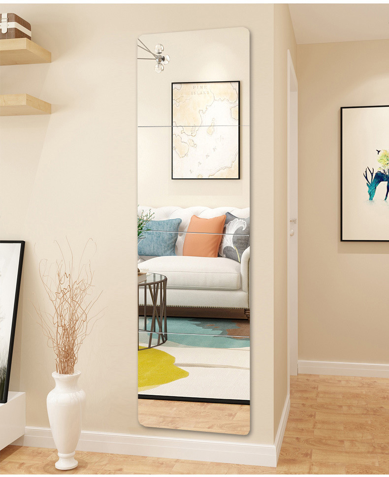 镜子贴墙自粘穿衣镜学生宿舍寝室壁挂粘贴墙面拼接家用试衣全身镜