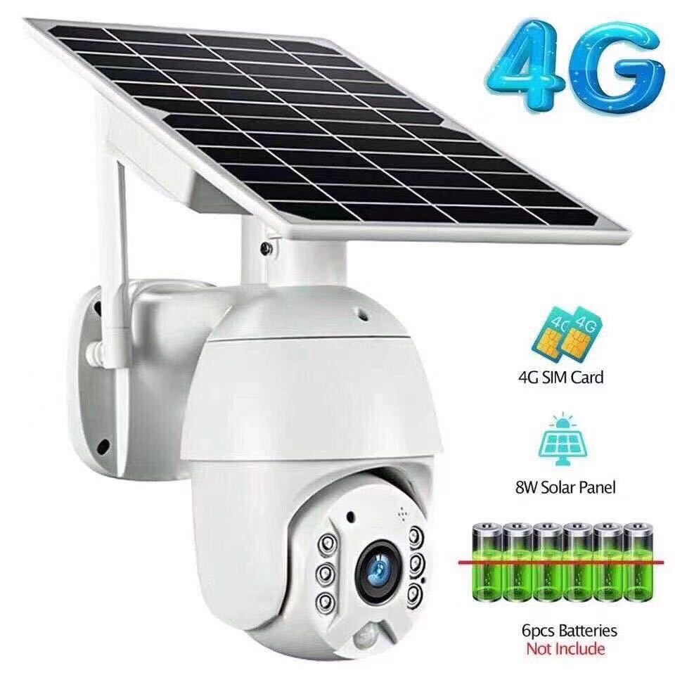 4G球型太阳能摄像机 黑光全彩夜视户外防水WiFi球机 内置充电电池