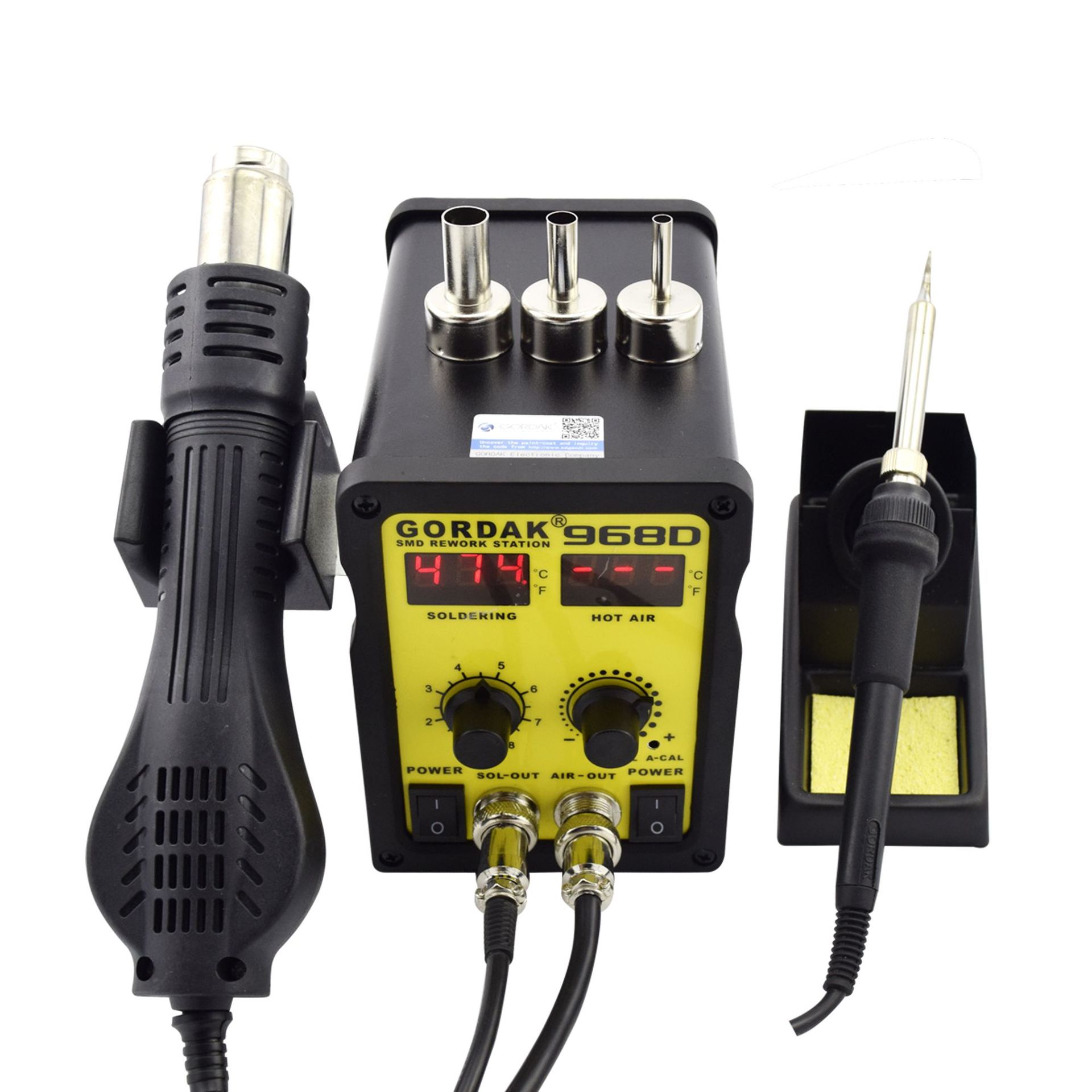 原装高迪968/968d热风枪拆焊台二合一数显恒温936焊接维修电铬铁