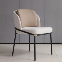 北欧餐椅意式极简布艺皮艺椅子北欧现代简约书椅设计师样板房椅子