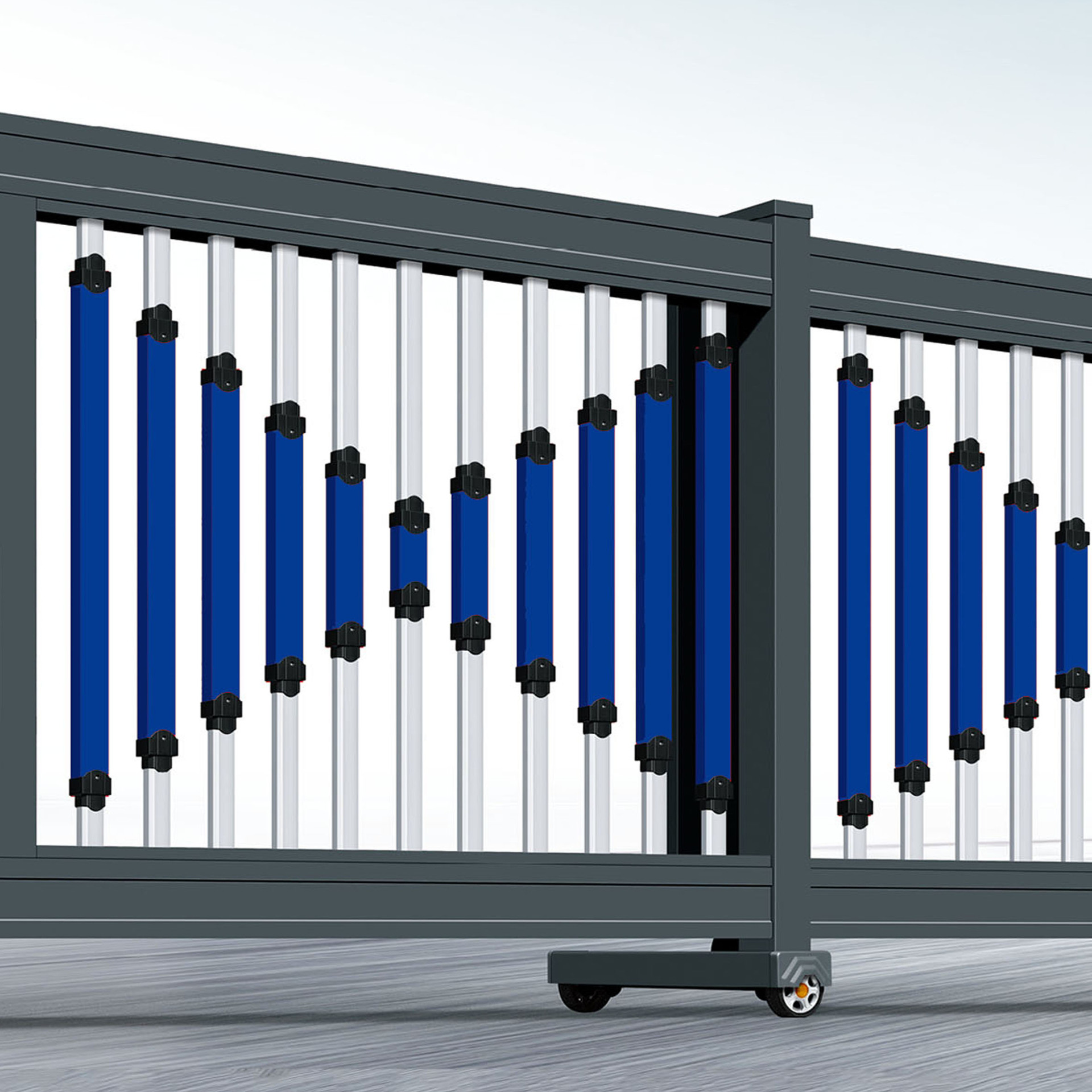 直线门伸缩段滑门别墅庭院大门铝合金工厂推拉平移大门工业大门