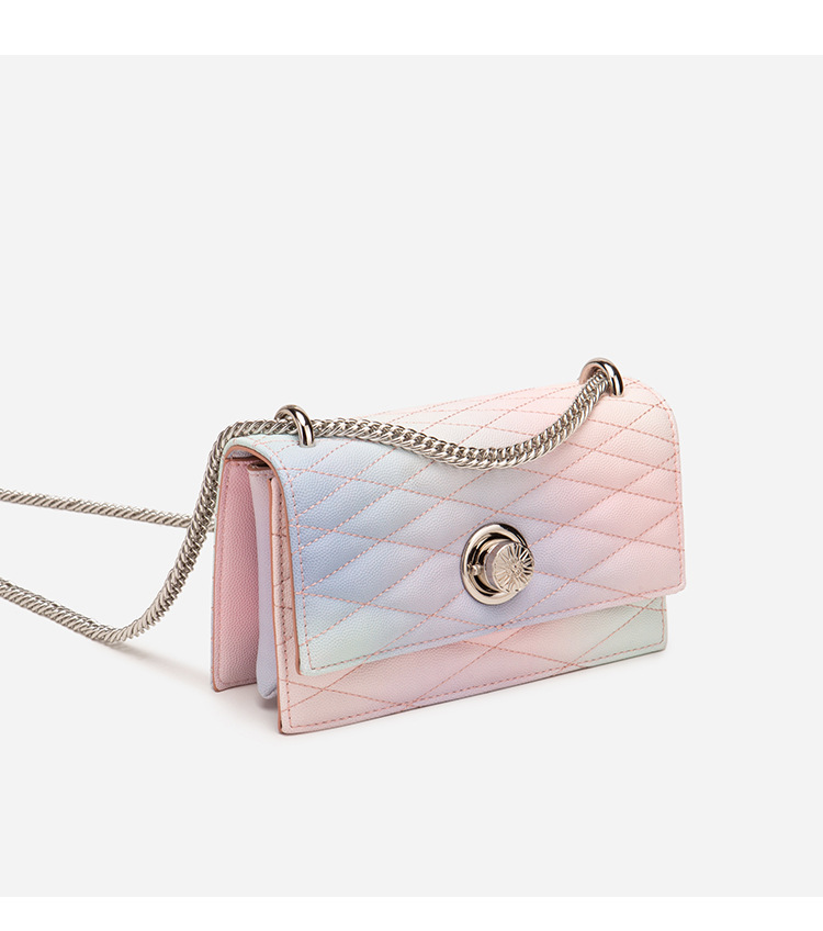 小ck彩虹包法国小众菱格链条小香风包包女2020新款百搭单肩斜挎包