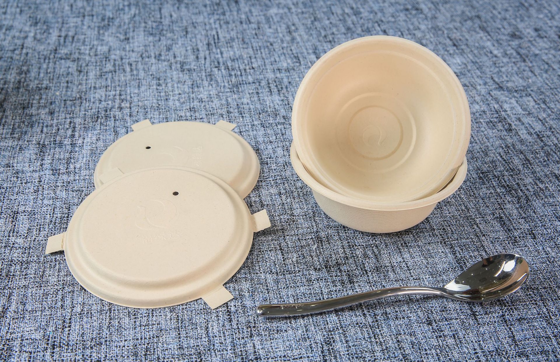 甘蔗浆竹浆500ml碗环保一次性餐具可降解可堆肥纸浆模塑