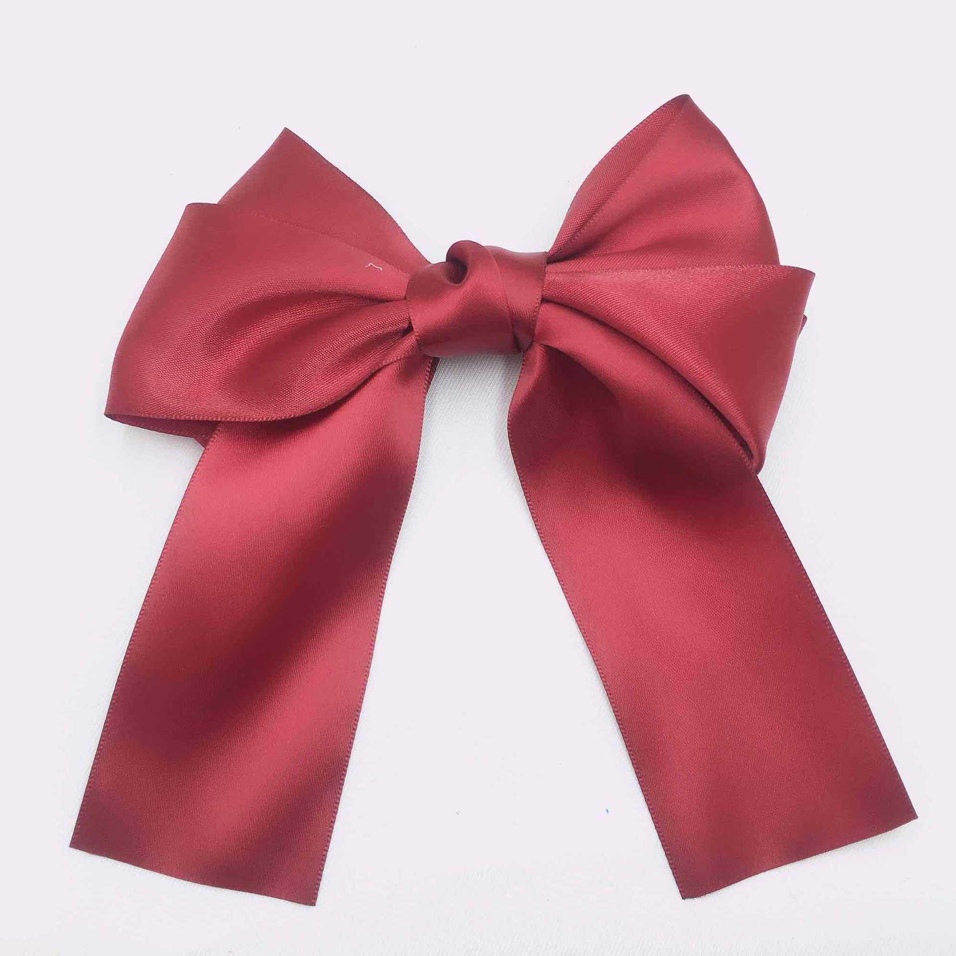 日韩风缎面布艺手工长丝带飘超大蝴蝶结diy配件不含夹子厂家直销