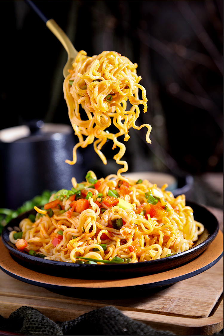 营丰 功夫面4kg/箱 非油炸饼形干面条餐馆小吃汤炒面云吞面早餐