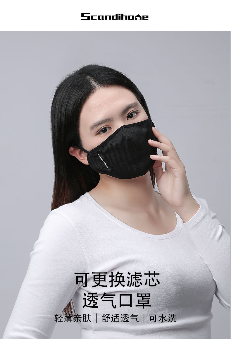 新款时尚三层透气棉布防雾霾口罩可配滤芯片可清洗厂家批发